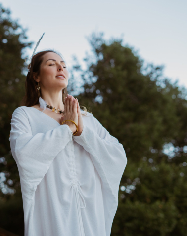 photo: a girl that is doing a mental retreat surrounded by nature