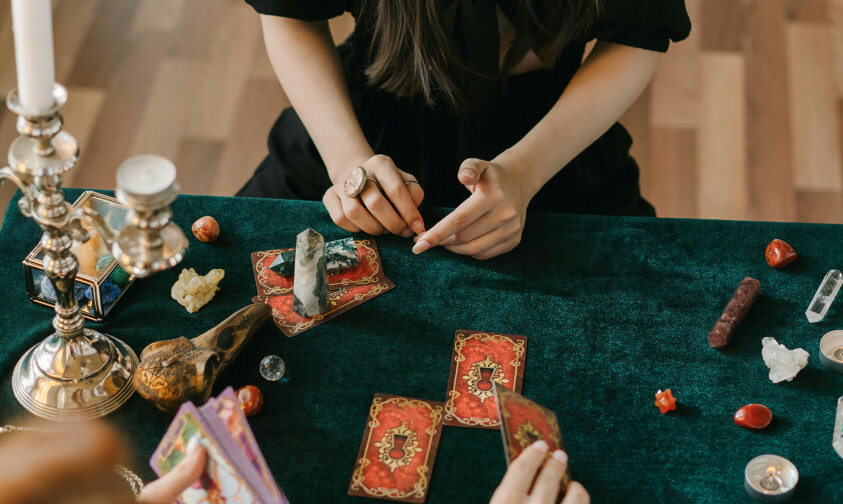 two people are playing card game