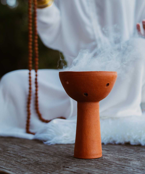 ancient smoking lamp from clay