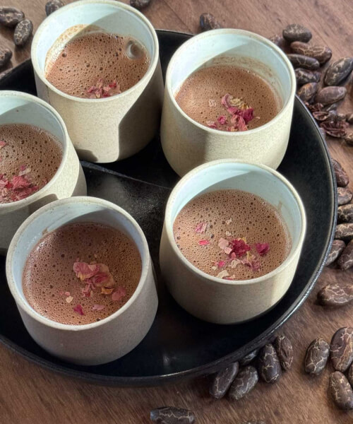 a tray with cacao